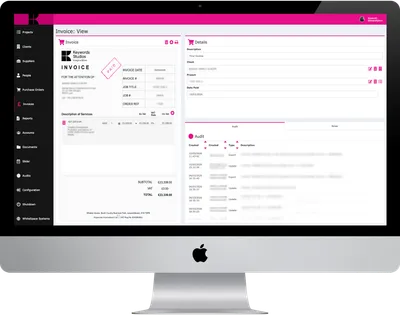 Invoice view with full audit trail
