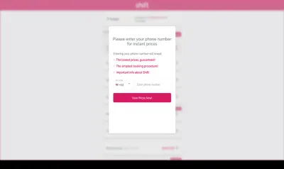 Shift.online mobile booking form