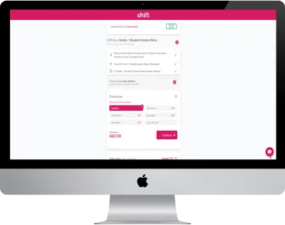 Shift.online shift checkout screen